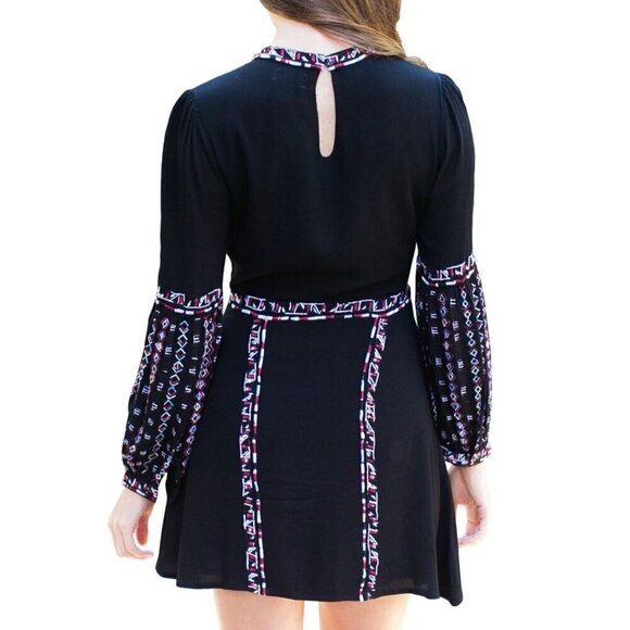 Rahi Cali Black Embroidered Mini Dress,  size M - Picture 4 of 14